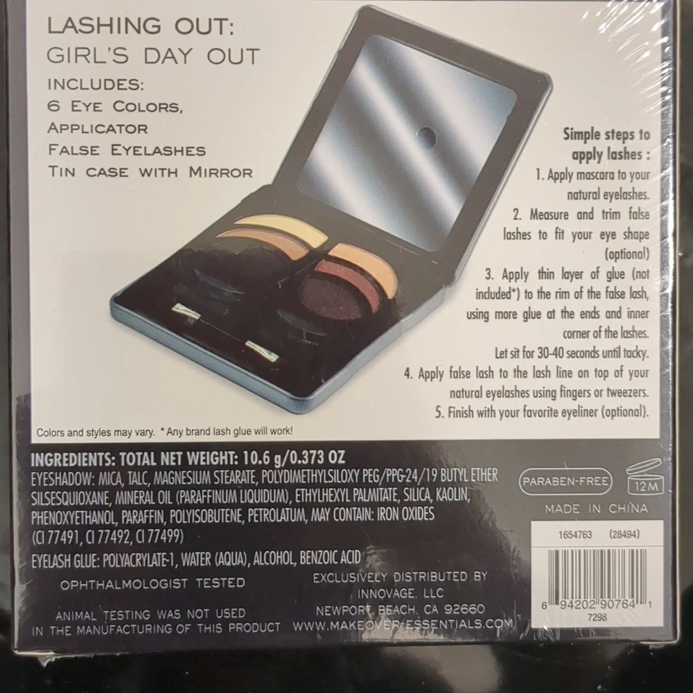 Eyeshadow+1pair Lashes With Glue